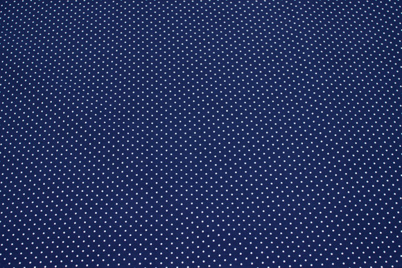 Navy cotton with 1 mm white dots