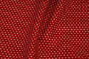 Red, firm cotton with white 3 mm mini stars