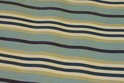 Striped sunchair fabric in light blue, sand and navy