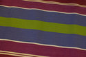 Striped sunchair fabric in red-purple, lavender and green