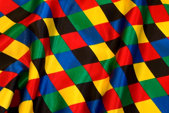 Harlekin satin 6 cm checkers in strong colors