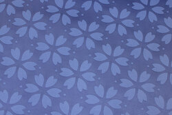 Lavendar-blue textile-table-cloth with ca. 7 cm flowers