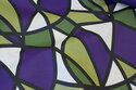 Textile-table-cloth in green and white and purple