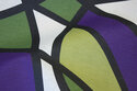 Textile-table-cloth in green and white and purple
