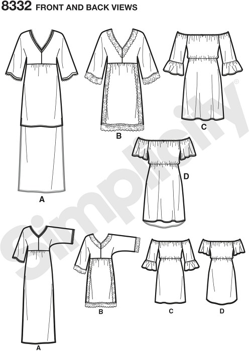 Misses easy to sew dress with trim, length and neckline variations. Customize yours with trimmings. Misses easy to sew dress with trim, length and neckline variations. Customize yours with trimmings.