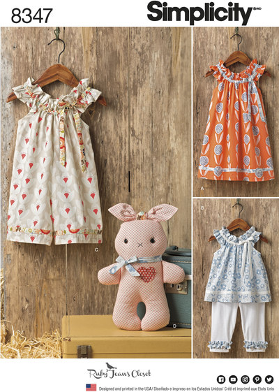 Toddlers´ Dress, Top, Knit Capris, and Stuffed Bunny