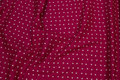 Cherry-red cotton with 1 cm white stars 