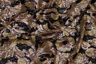 Eksklusivt sequins-fabric with mini-sequins in gold, cobber and black 