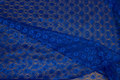 Lightweight, cobolt-blue polyester-lace without stretch 