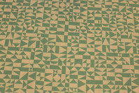 Off white cotton with jade-green pattern, 100% organic