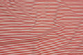 Red and white, narrow-striped, through-woven lightweight cotton 