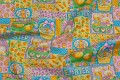 Easter cotton with eggs, bunnies etc. in yellow, green, pink