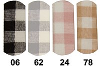 Kitchen checkered cotton 10 mm checks in black, grey, soft-red, beige