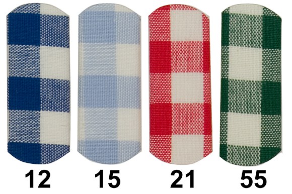 Kitchen checkered cotton 10 mm checks in blue, light blue, red and green