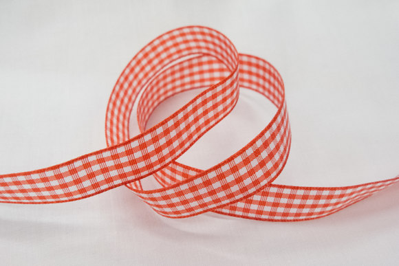 Ribbon chequer red 16 mm