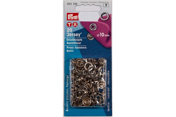 20 pcs pres fasteners, silver ring, 10 mm