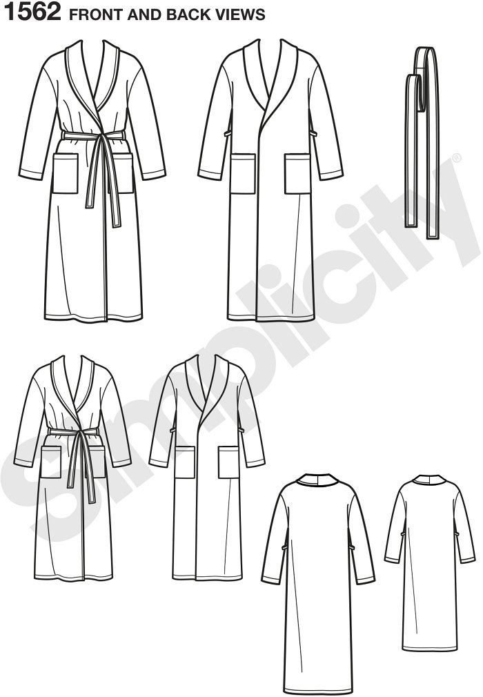 Cozy robes for the entire family. Great for lounging around your house. Simplicity sewing pattern.*Note: If used as sleepwear, use Fabrics and Trims that meet the Flammability Standards set by the U.S. Government.*.