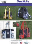 Tote Bags in Three Sizes, Backpack and Coin Purse