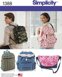 Backpacks and Messenger Bag. Simplicity 1388. 