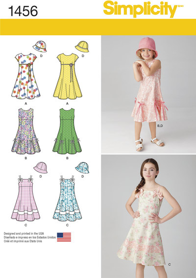Child´s and Girls´ Dress with Bodice Variations and Hat