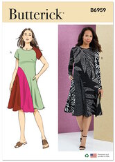 Dress with short and long sleeves. Butterick 6959. 