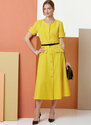 Petite button front dress with sleeve variations