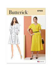 Petite button front dress with sleeve variations. Butterick 7005. 