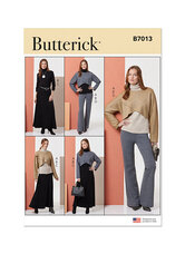 Knit tops, skirt, and pants. Butterick 7013. 