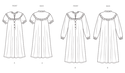 Nightgown with sleeve and length variations