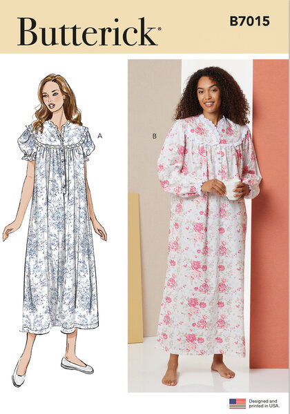 Nightgown with sleeve and length variations