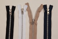 Pants zipper, metal, 4 mm wide, 15 cm long