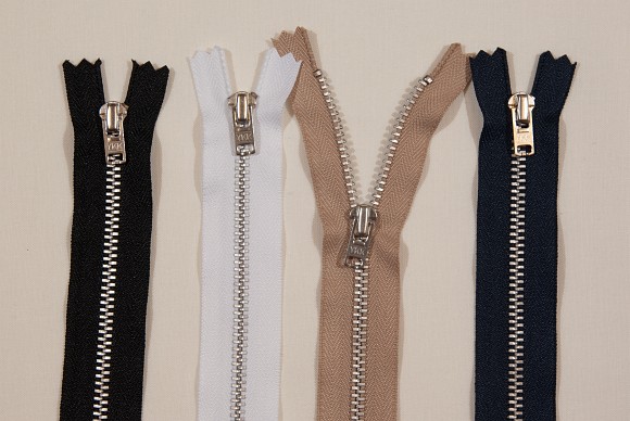 Pants zipper, metal, 4 mm wide, 18 cm long