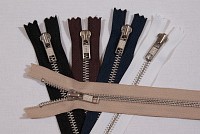 Pants zipper, metal, 6 mm wide, 15 cm long