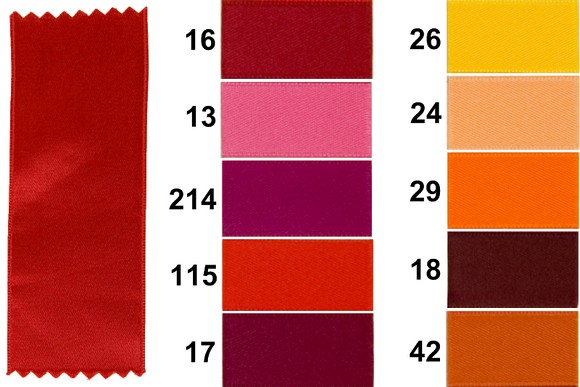 Sateen drape, red-orange, 10 mm width