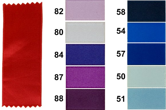Sateen drapes, blue-purple colors, 16 mm width