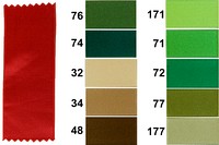 Sateen drapes, green-brown nuances, 16 mm width