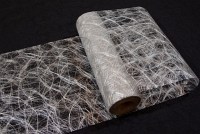 Silver partyrunner-fabric in hairlike polyester checks