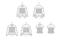 Blouse with collar, sleeve and hemline variations