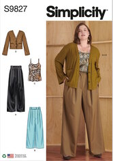 Pants in Two Lengths, Camisole and Cardigan. Simplicity 9827. 