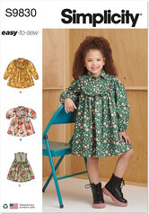 Childrens Dresses. Simplicity 9830. 