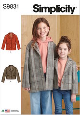 Childrens and Girls Jacket in Two Lengths. Simplicity 9831. 