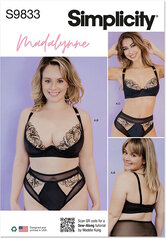 Bra, Panty and Thong by Madalynne Intimates. Simplicity 9833. 