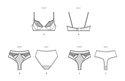 Bra, Panty and Thong by Madalynne Intimates