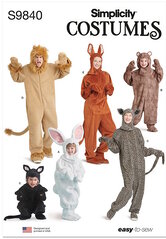 Childrens and Adults Animal Costumes. Simplicity 9840. 
