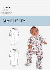 Infants Bunting and Jumpsuit. Simplicity 9195. 