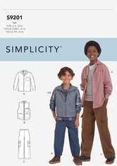 Childrens and boys shirt, vest and pull-on pants. Simplicity 9201. 
