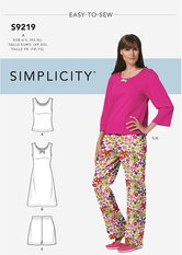Petite Sleepwear. Simplicity 9219. 