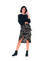 Wrap Skirt with Waistband and Tie Bands