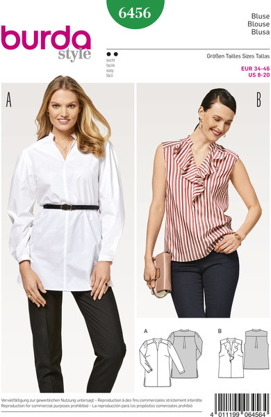 Blouse with v-neck and lapels