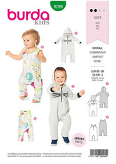 Overalls, with Hood, 
with or without Sleeves, Crotch Fastening. Burda 9299. 